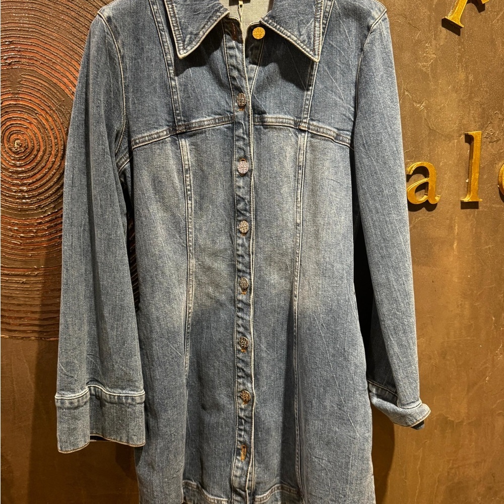 Baum und pferdgarten NWT a-line Classic Blue Denim mini dress - Picture 4 of 6